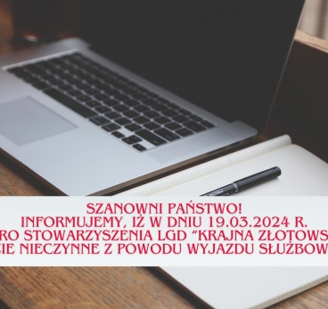 Szanowni państwo. informujemy iż w dniu 19.03.2024r. biuro będzie nieczynne z powodu wujazdu służbowego..jpg